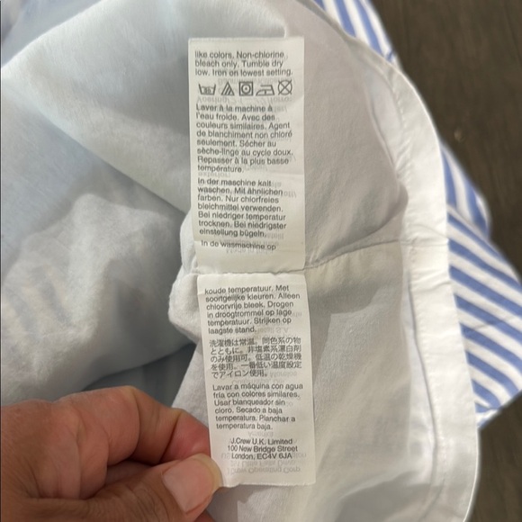 J. Crew Size 0 Blue Sleeveless Midi Dress Striped Tiered Lined Pockets Cotton. - Picture 10 of 10